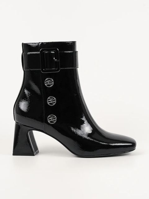 Karl Lagerfeld botki skórzane BEATA damskie kolor czarny na słupku KL31455A - zdjęcie produktu nr 1