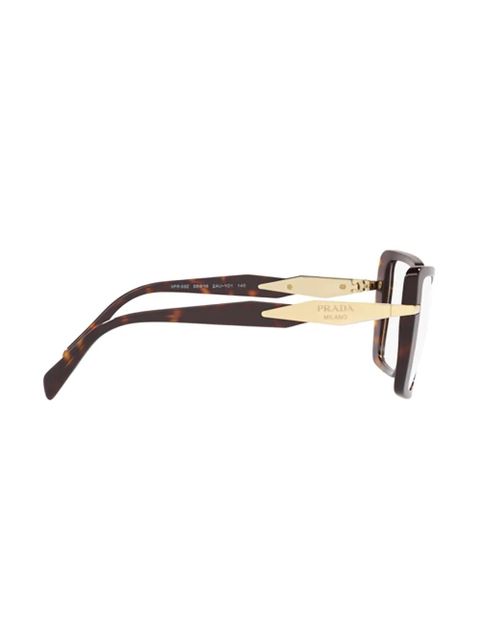Prada Eyewear geometric-frame glasses - Brown