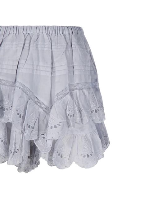 MARANT ÉTOILE ruffled eyelet shorts - Grey