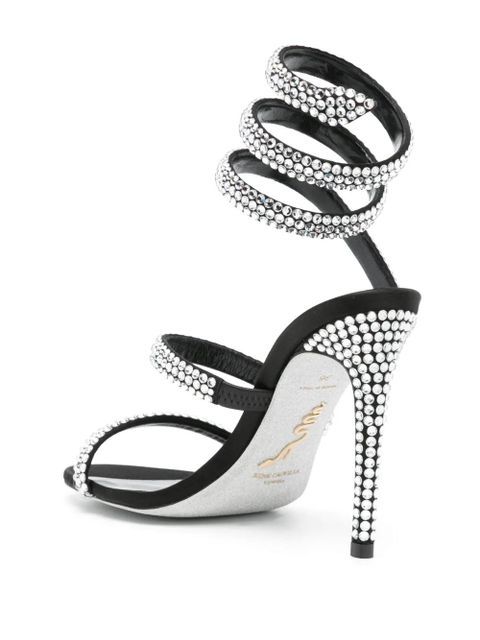 René Caovilla Cleo 105mm rhinestone-embellished sandals - Black