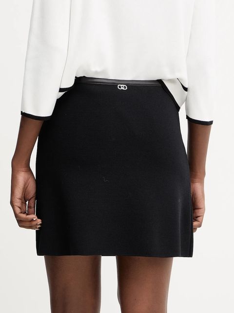 Liu Jo spódnica kolor czarny mini rozkloszowana MF5043 MS55N