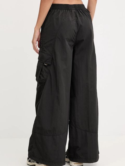 Puma spodnie damskie kolor czarny szerokie high waist 632507