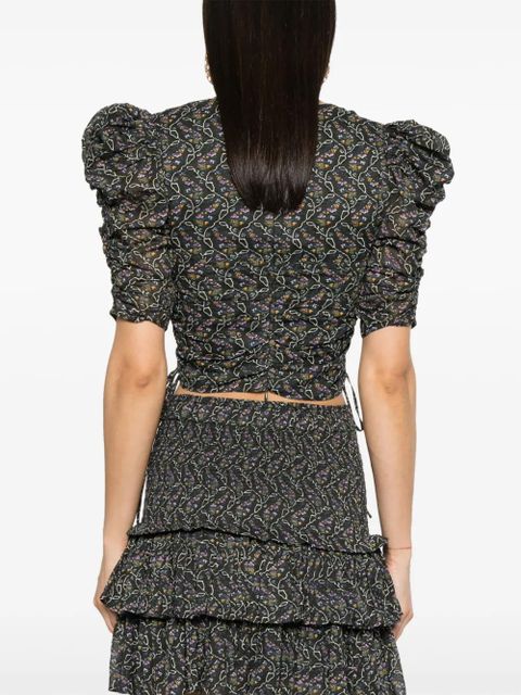 MARANT ÉTOILE Galaor floral-print top - Black