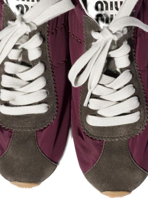 Miu Miu Plume technical fabric and suede sneakers - Purple