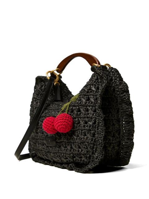 TWINSET ruffled cherry-detail tote bag - Black - zdjęcie produktu nr 2