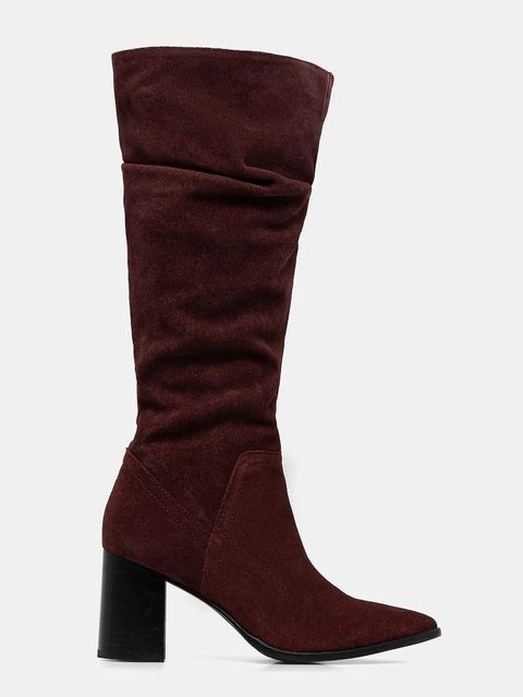 Medicine kozaki zamszowe kolor bordowy na słupku - zdjęcie produktu nr 2