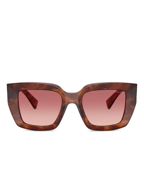 Miu Miu Eyewear geometric-frame sunglasses - Brown - zdjęcie produktu nr 1