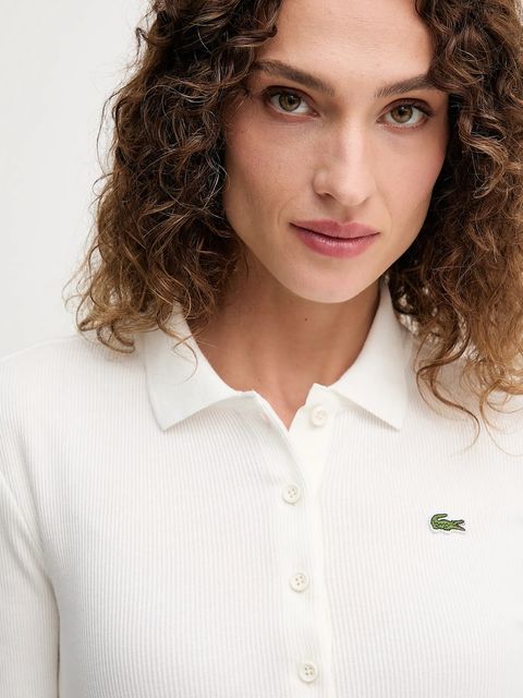 Lacoste longsleeve bawełniany kolor beżowy DF5281