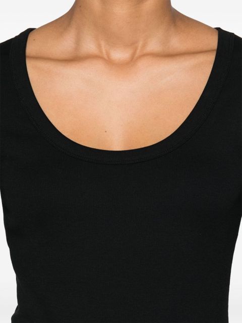 TOTEME scoop-neck fine-ribbed T-shirt - Black