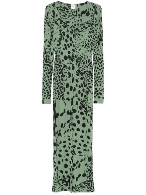 Nanushka leopard-print maxi dress - Green - zdjęcie produktu nr 1