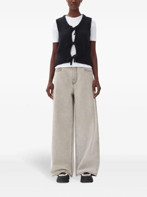 GANNI tied vest - Black