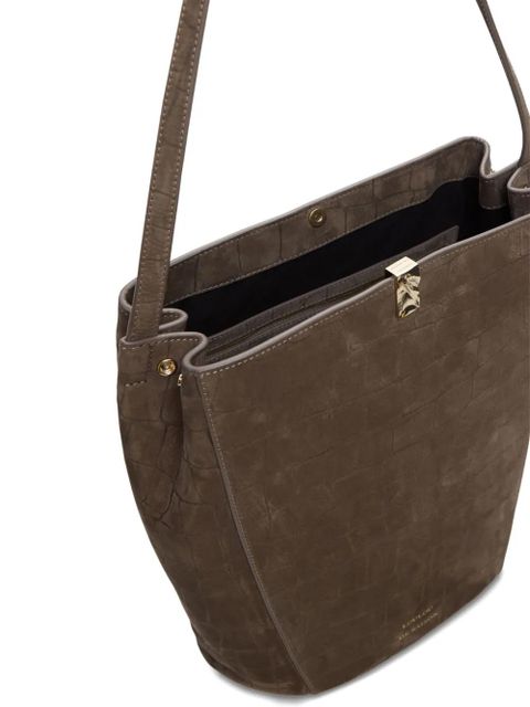 LouLou de Saison Audrey embossed shoulder bag - Brown