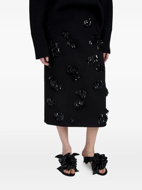 Proenza Schouler Moira embroidered skirt - Black