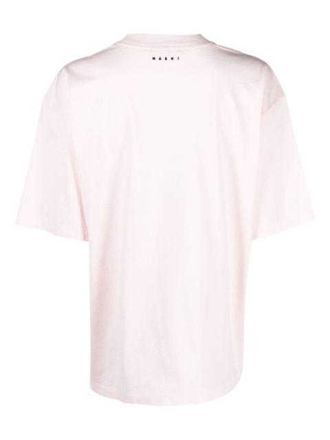 Marni slogan-print cotton T-shirt - Pink - zdjęcie produktu nr 2