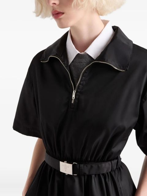 Prada Re-Nylon belted midi dress - Black
