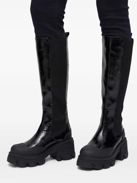 GANNI Cleated knee-high Chelsea boots - Black