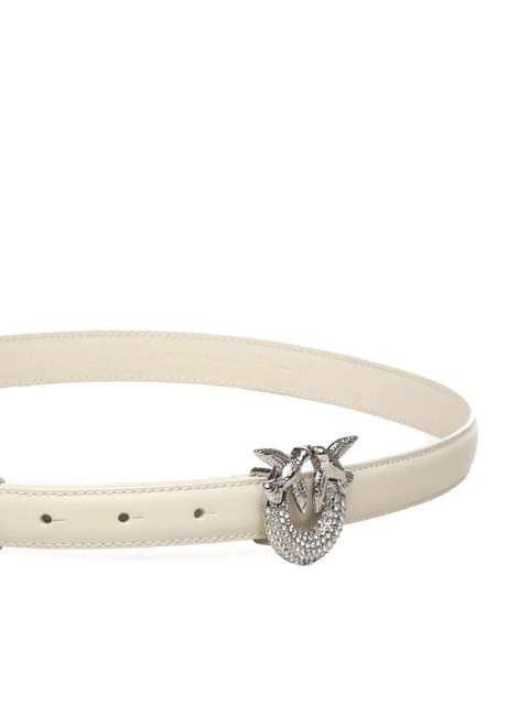 PINKO logo-buckle leather belt - Neutrals