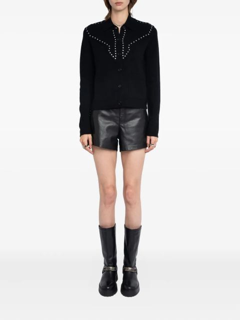 Zadig&Voltaire stud-embellished crew-neck cardigan - Black - zdjęcie produktu nr 2