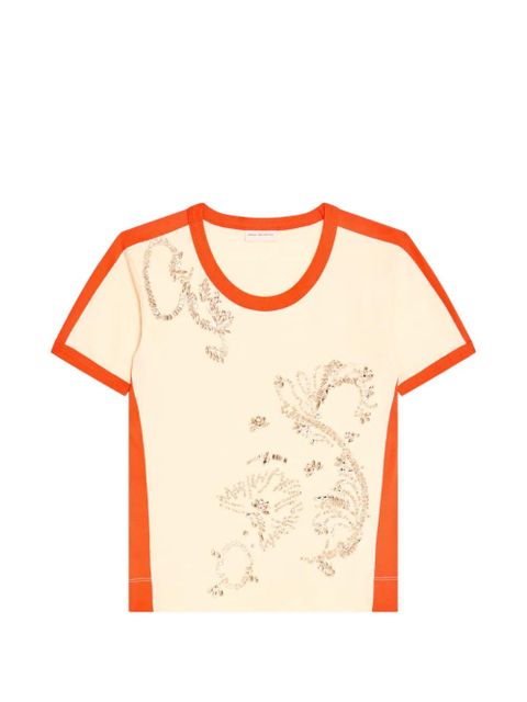 DRIES VAN NOTEN embellished-appliqué T-shirt - Neutrals - zdjęcie produktu nr 1