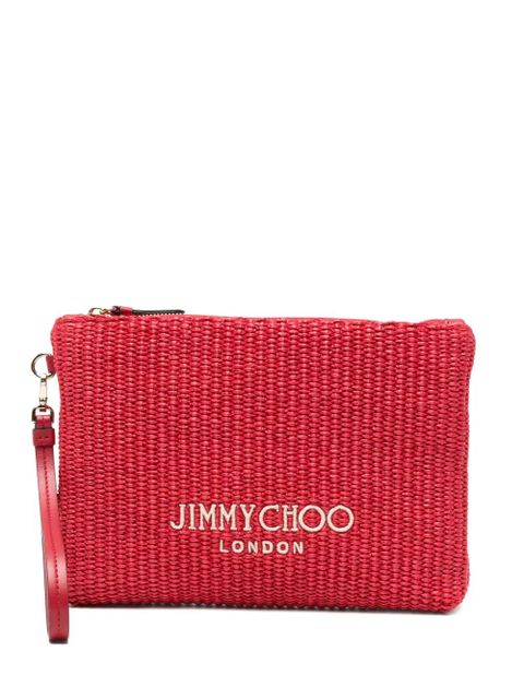 Jimmy Choo logo-embroidered woven clutch bag - zdjęcie produktu nr 1