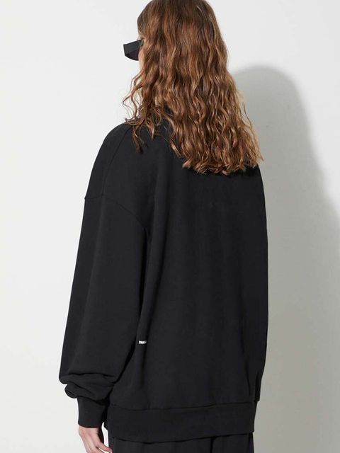 Pangaia bluza bawełniana kolor czarny z nadrukiem