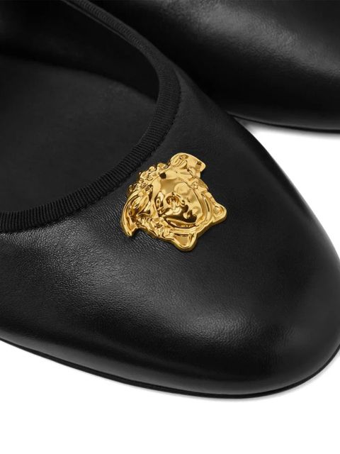 Versace Medusa-buckle ballet flats - Black
