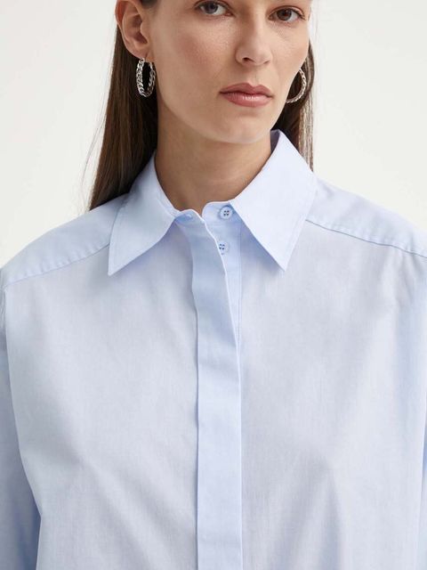 Day Birger et Mikkelsen koszula bawełniana Malou - Chambray damska kolor niebieski relaxed z kołnierzykiem klasycznym DAY65243277