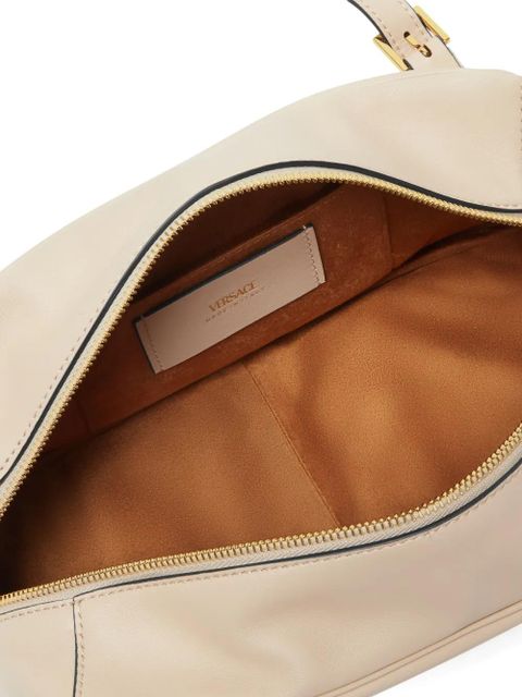 Versace large Tag logo shoulder bag - Neutrals