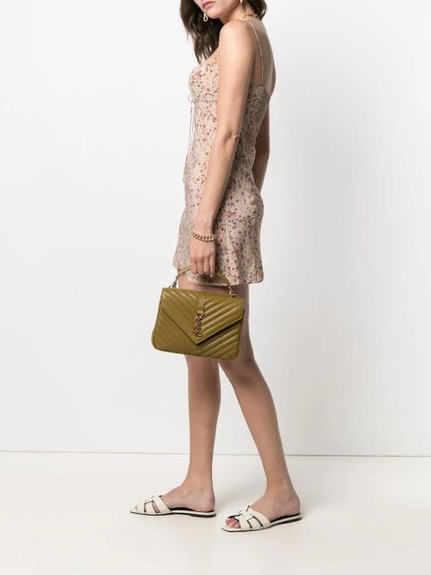 Saint Laurent quilted logo-plaque tote bag - Green - zdjęcie produktu nr 2