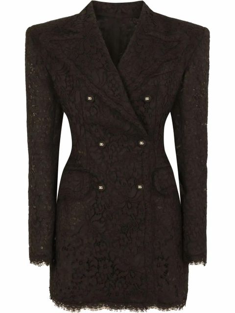 Dolce & Gabbana cordonetto-lace double.breasted blazer - Black - zdjęcie produktu nr 1