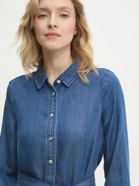 Answear.LAB sukienka kolor niebieski mini prosta