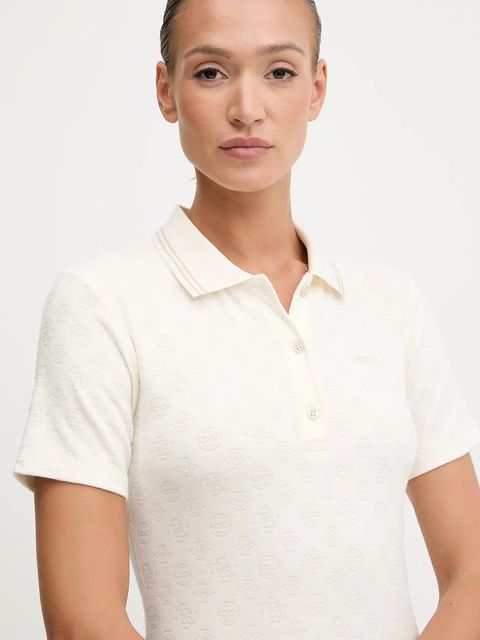 Guess polo PEONY damski kolor beżowy V5YP01 KCX12