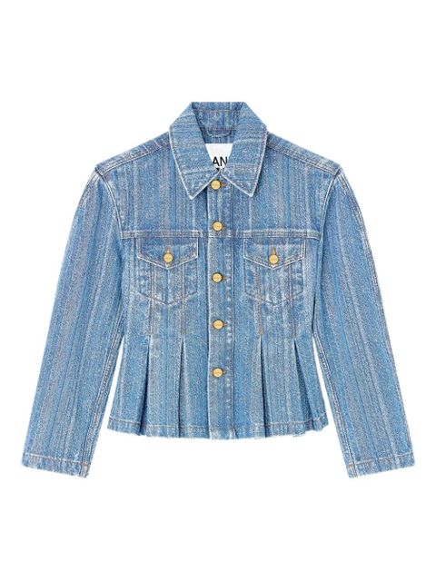 GANNI pleated denim jacket - Blue - zdjęcie produktu nr 1