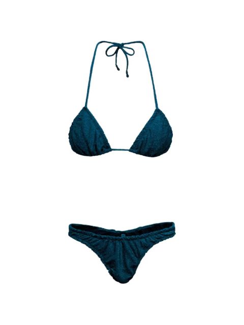 Reina Olga Guia metallic-effect bikini set - Blue - zdjęcie produktu nr 1