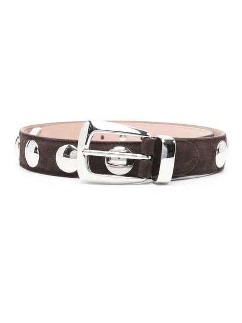 KHAITE The Benny suede belt - Brown - zdjęcie produktu nr 1