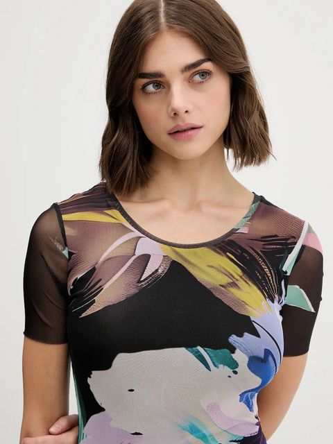 Desigual sukienka BERNADETTE kolor czarny 25WWVK19