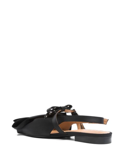 GANNI Big Bow slingback ballerinas - Black