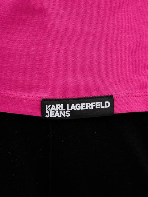 Karl Lagerfeld Jeans t-shirt bawełniany damski kolor różowy A1W17005