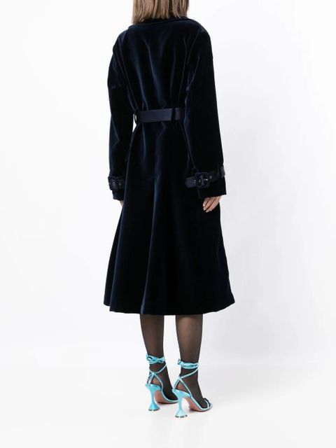 TOM FORD notched-lapels belted coat - Blue