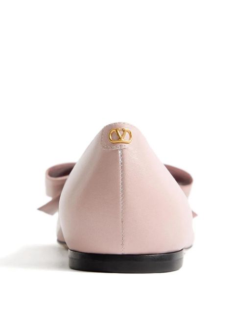 Valentino Garavani Bowow leather ballet flats - Pink