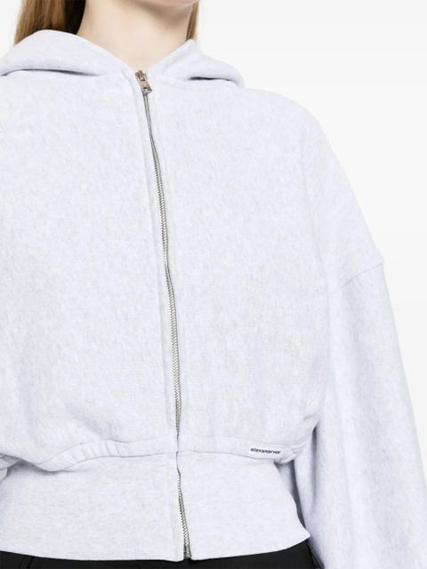 Alexander Wang zip-up cropped hoodie - Grey