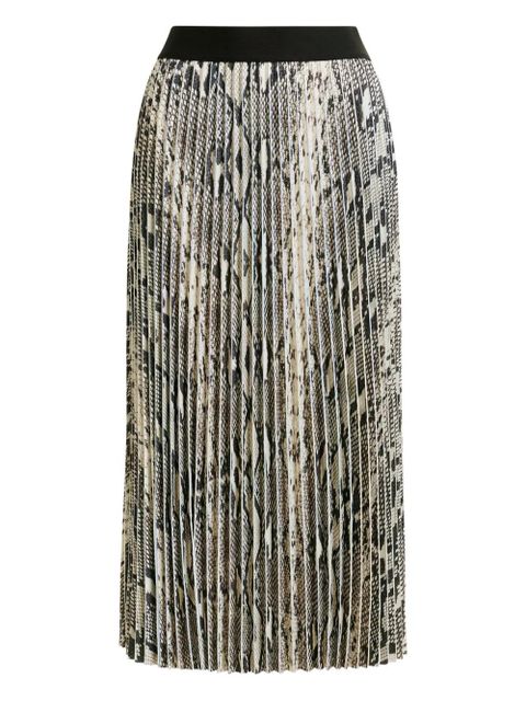 Essentiel Antwerp snakeskin-print midi pleated skirt - Neutrals - zdjęcie produktu nr 1