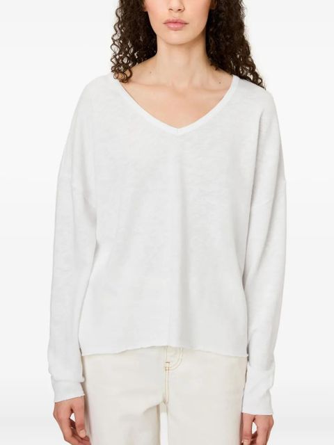 American Vintage Sonoma long-sleeve V-neck T-shirt - White