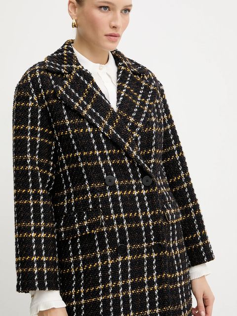 Silvian Heach płaszcz MARIN kolor brązowy GPA25197CP