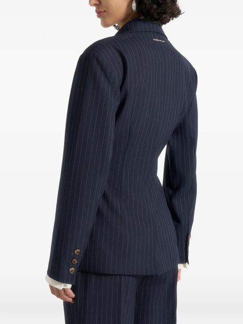 Manière De Voir Maia pinstripe double-breasted blazer - Blue