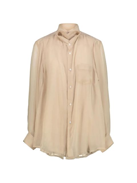 Comme Des Garçons sheer panelled shirt - Neutrals - zdjęcie produktu nr 1