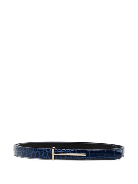 TOM FORD crocodile-effect buckle belt - Blue - zdjęcie produktu nr 1