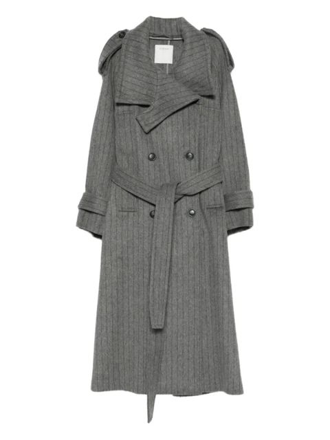 Sportmax AROLD pinstriped belted coat - Grey - zdjęcie produktu nr 1