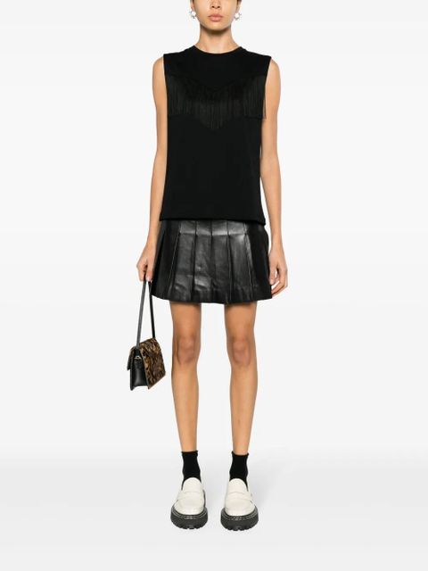 PINKO fringed cotton tank top - Black - zdjęcie produktu nr 2