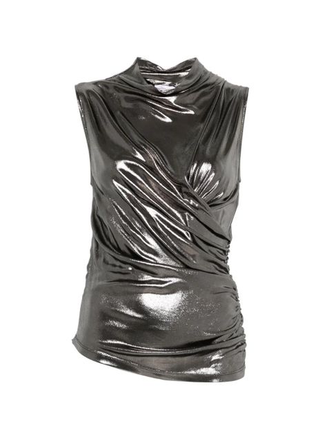 Blumarine draped metallic top - Grey - zdjęcie produktu nr 1